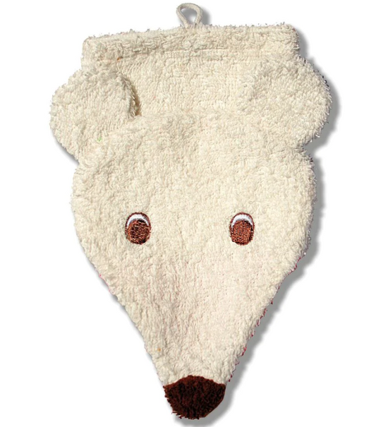 Challenge & Fun Organic Cotton Bear Washcloth Child Sized
